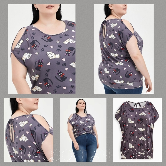 TORRID Her Universe Studie Ghibli Kiki's Super Soft Cold Shoulder Top! N… - Picture 2 of 9